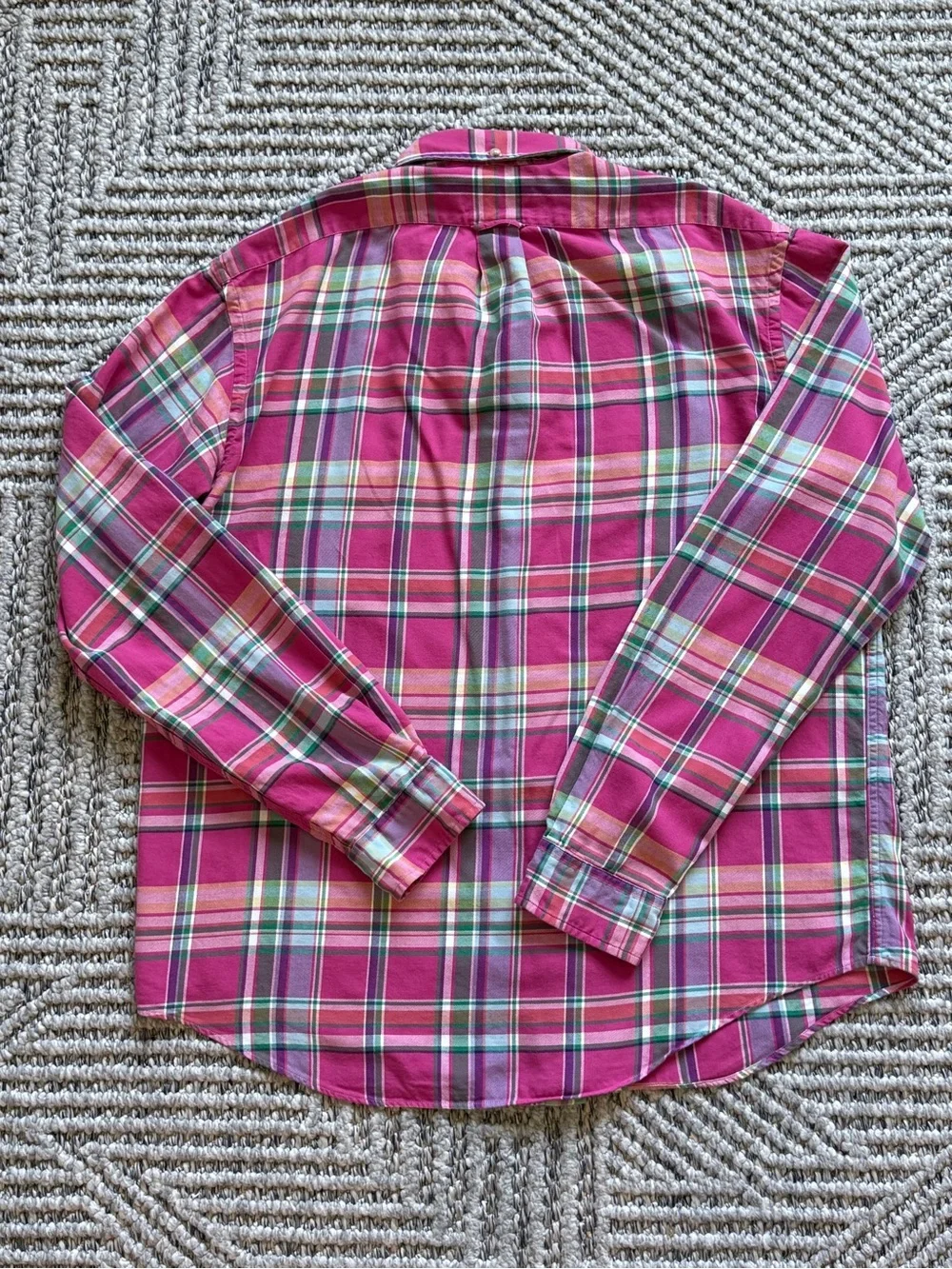 Ralph Lauren Pink & Green Plaid Button-Down Shirt